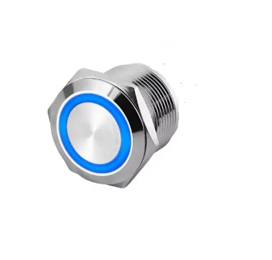 Electrice - Întreupător buton ON-OFF 12mm 12-24V LED albastru