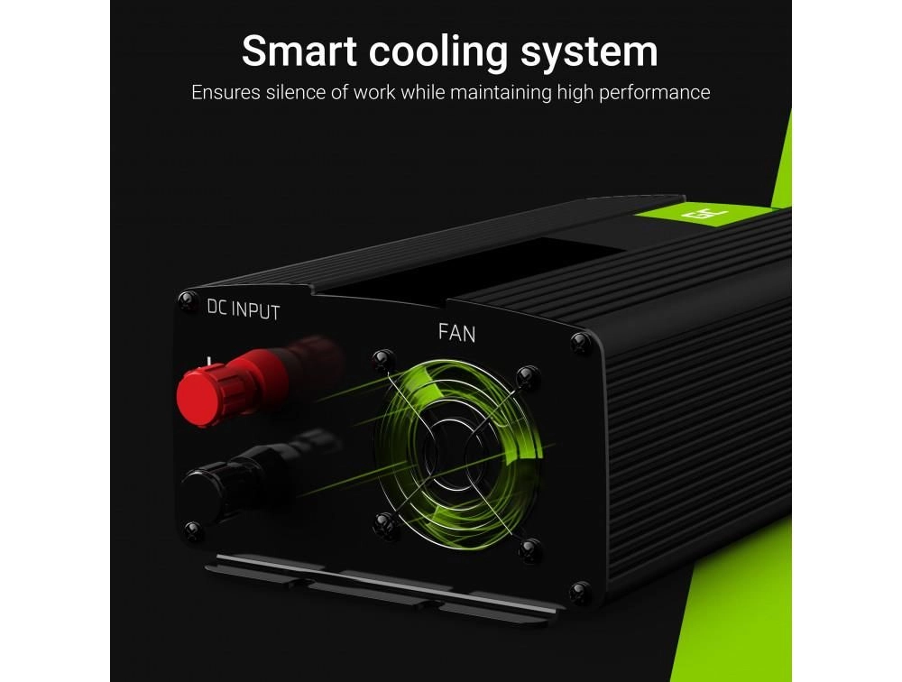 Invertor de tensiune 12V la 230V 500W cu USB, portabil, pentru mașină, rulote și camioane, Greencell INV03DE [3]