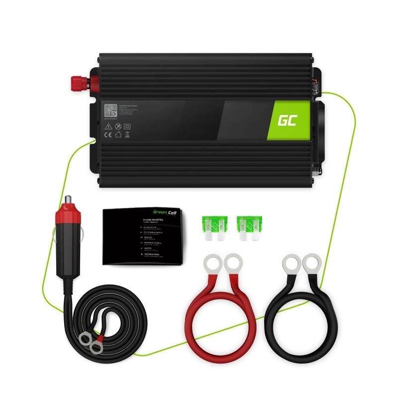 Invertor de tensiune 12V la 230V 500W cu USB, portabil, pentru mașină, rulote și camioane, Greencell INV03DE [2]
