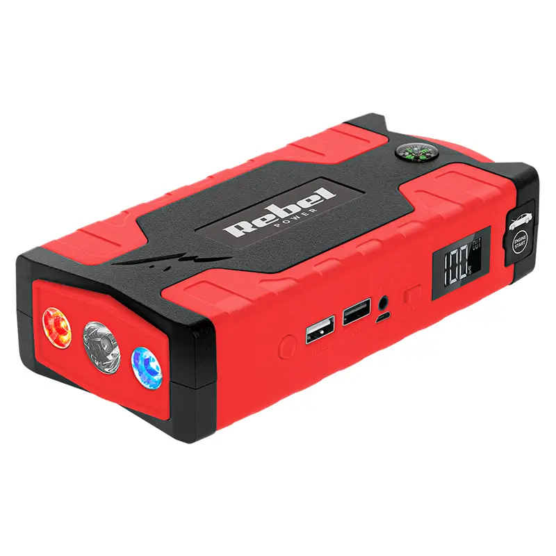 Jump Starter 10000mAh Rebel + Power Bank și Compresor Auto - Siguranță și Eficiență în Orice Situație [1]