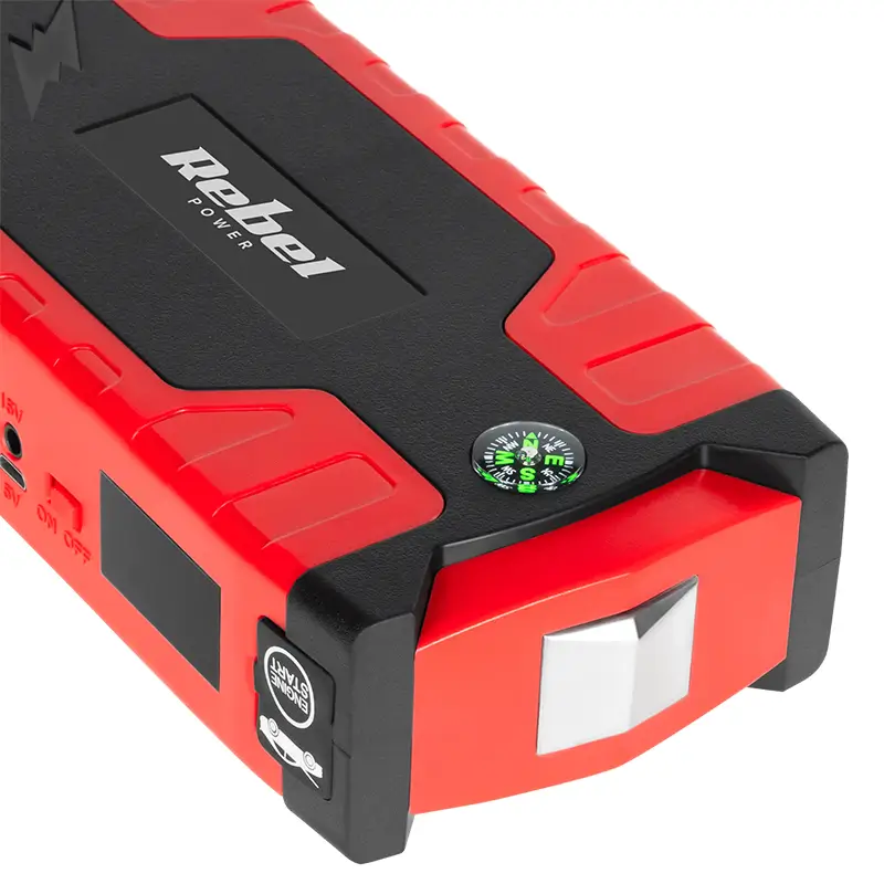 Jump Starter 10000mAh Rebel + Power Bank și Compresor Auto - Siguranță și Eficiență în Orice Situație [2]