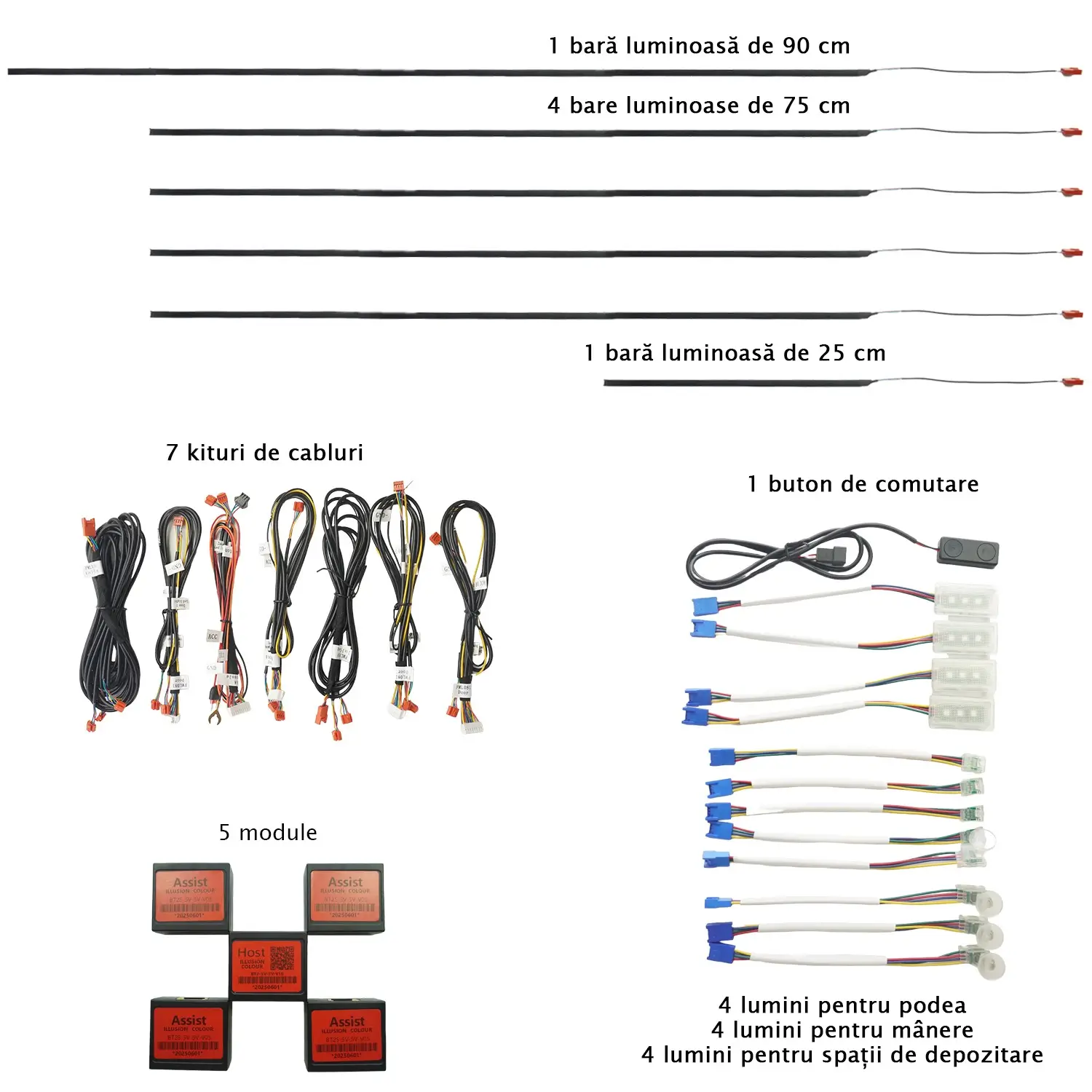 Kit lumini ambientale Profesionale RGB Dynamic pentru interior auto Carguard LAA002 – IoElectronice.ro [2]