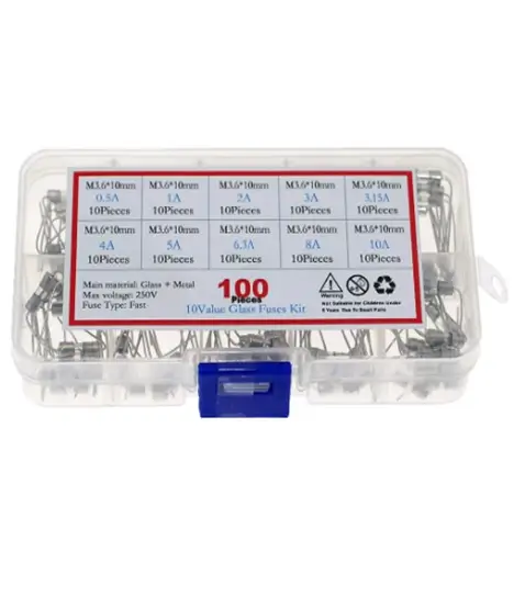 Scule mentenanta - Kit siguranțe axiale set 100 buc 3.6x10mm 250V