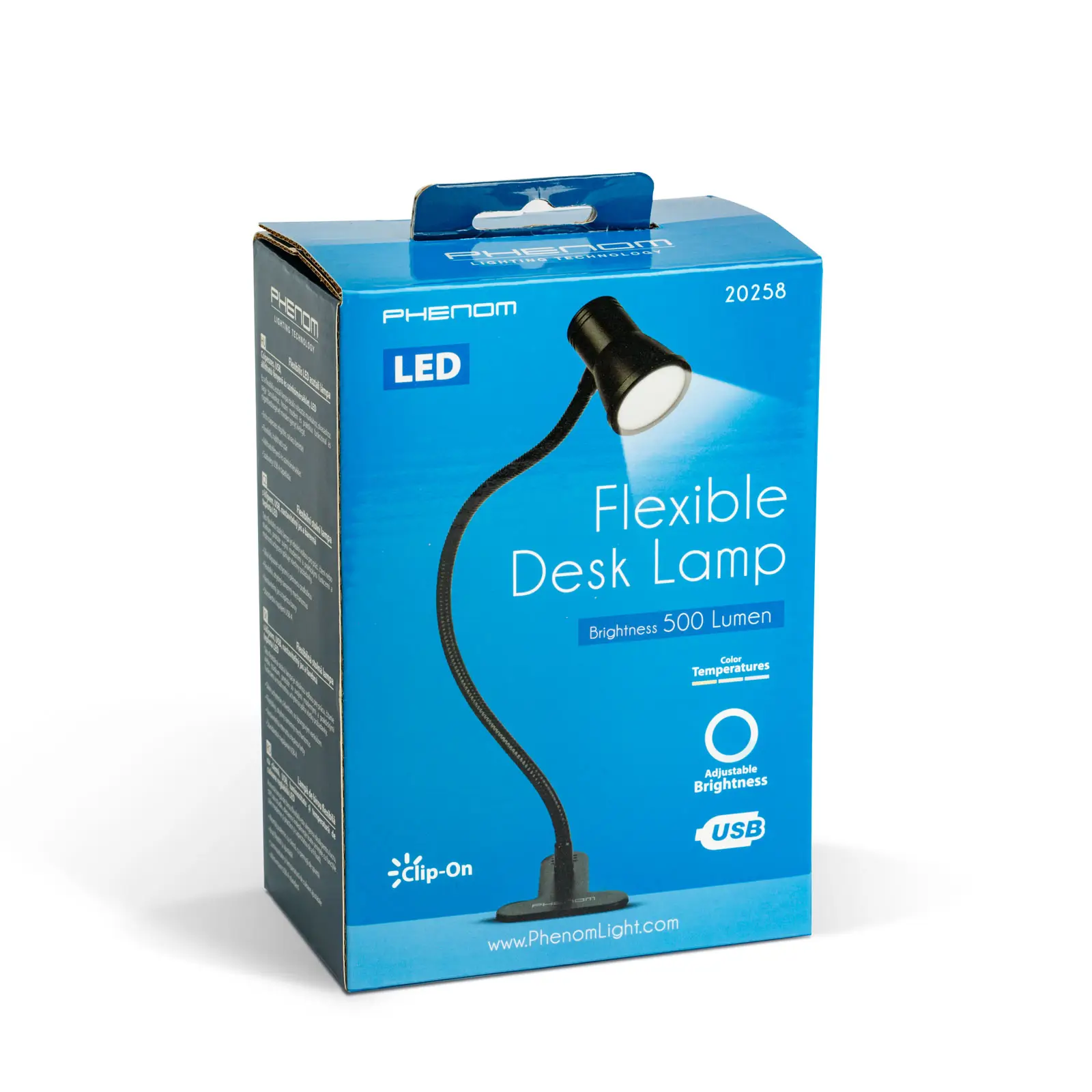 Lampa LED de birou flexibilă cu clemă, USB, 500lm, reglaj intensitate și temperatură de culoare, negru Phenom 20258 – IoElectronice.ro [4]