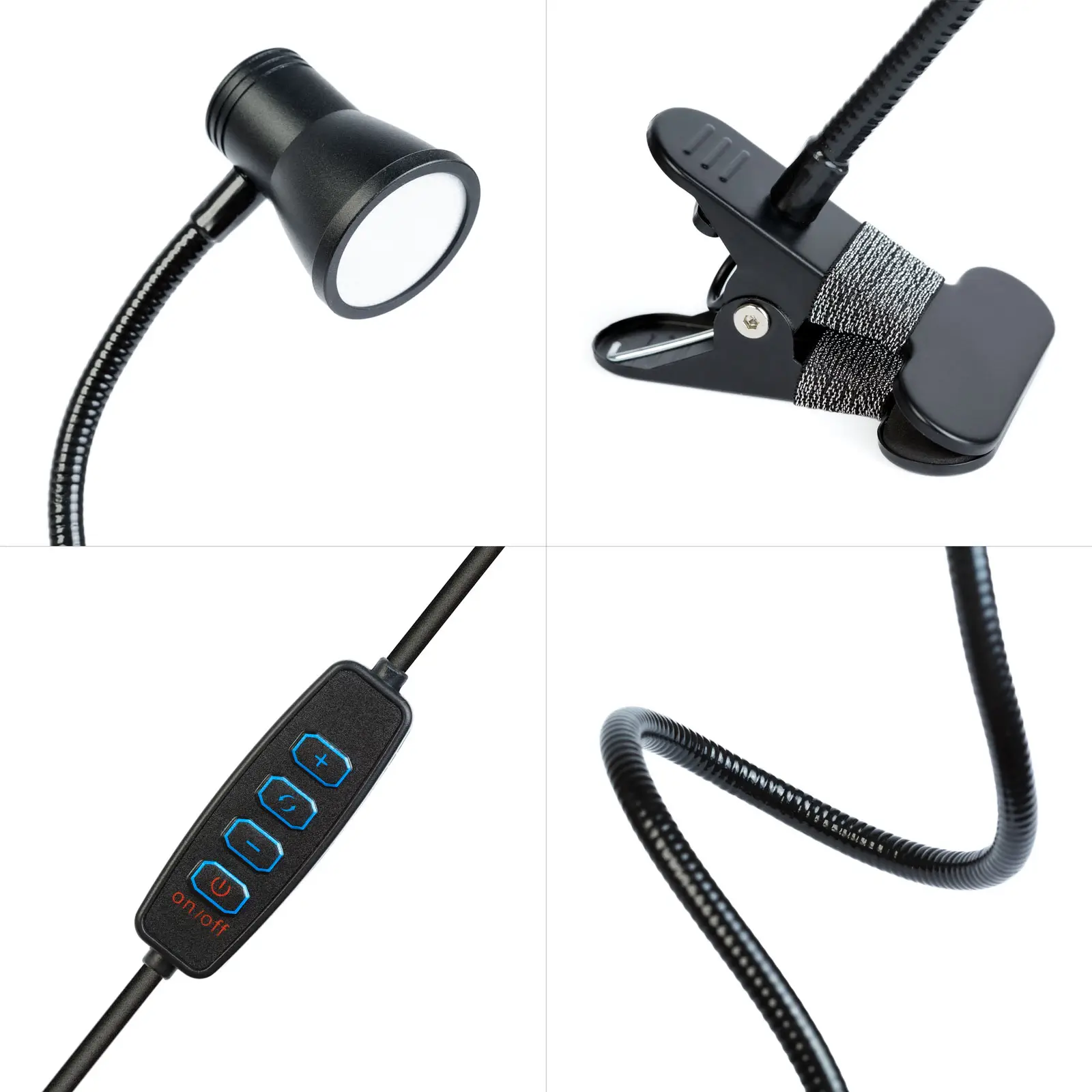 Lampa LED de birou flexibilă cu clemă, USB, 500lm, reglaj intensitate și temperatură de culoare, negru Phenom 20258 – IoElectronice.ro [3]