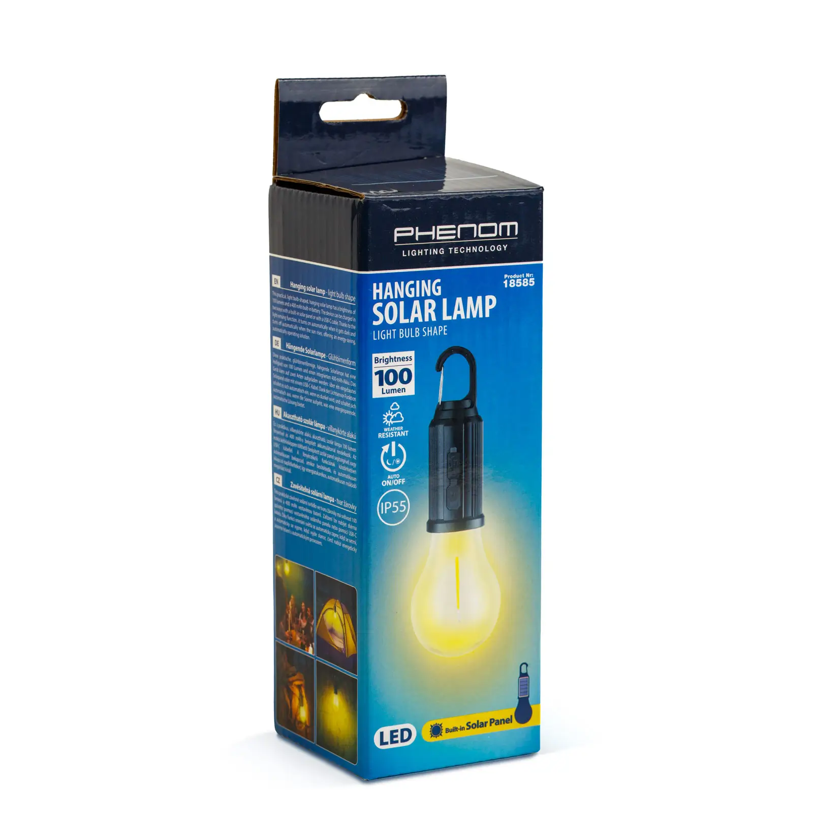 Lampa solară suspendată LED 5W 100lm USB-C 400mAh PHENOM 18585 pentru iluminat exterior [5]