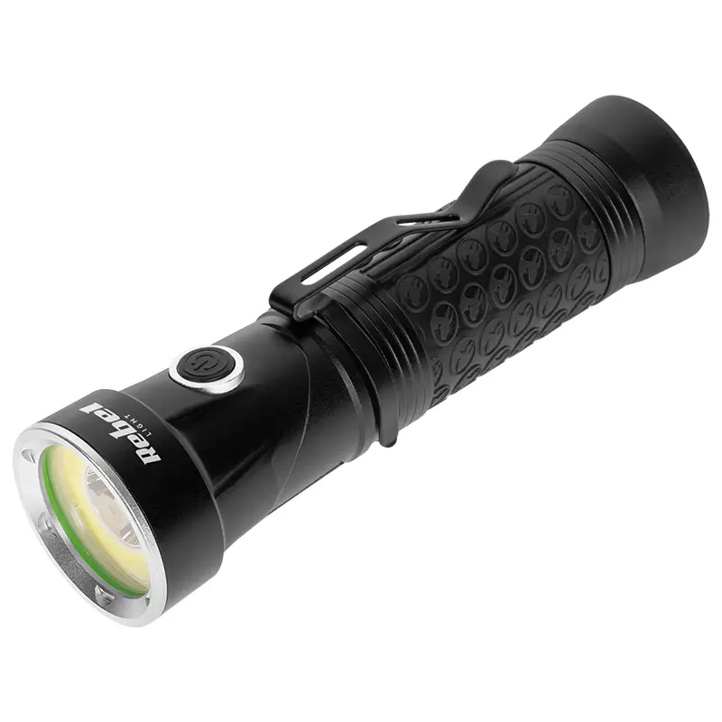 Lanterne-lampi - Lanterna 10W REBEL URZ0947, IPX5, acumulator 18650, 600lm, T6+COB, maner rotativ, USB, aluminiu