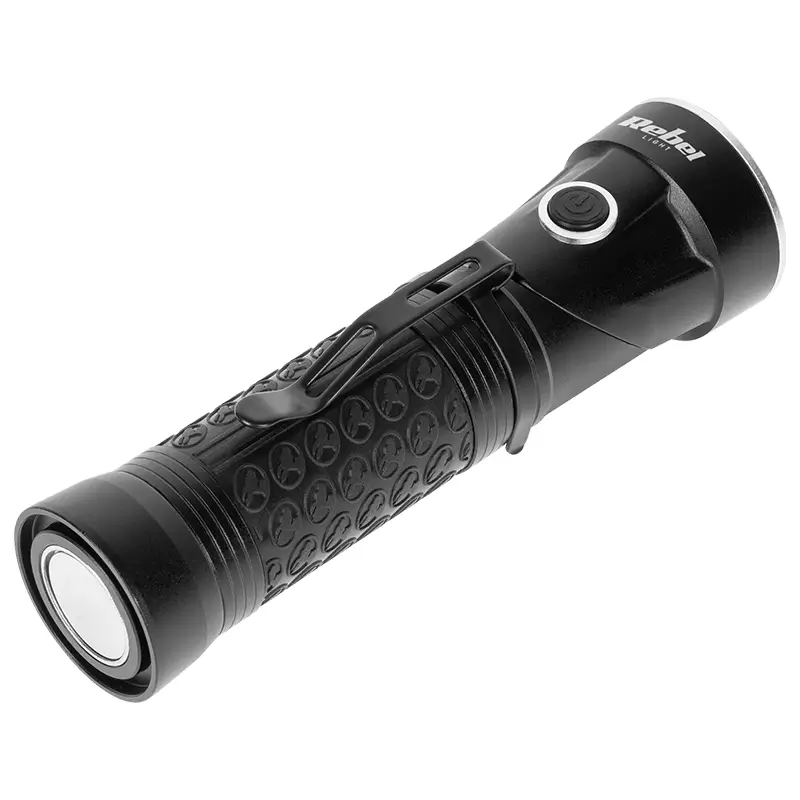 Lanterna 10W REBEL URZ0947, IPX5, acumulator 18650, 600lm, T6+COB, maner rotativ, USB, aluminiu [6]