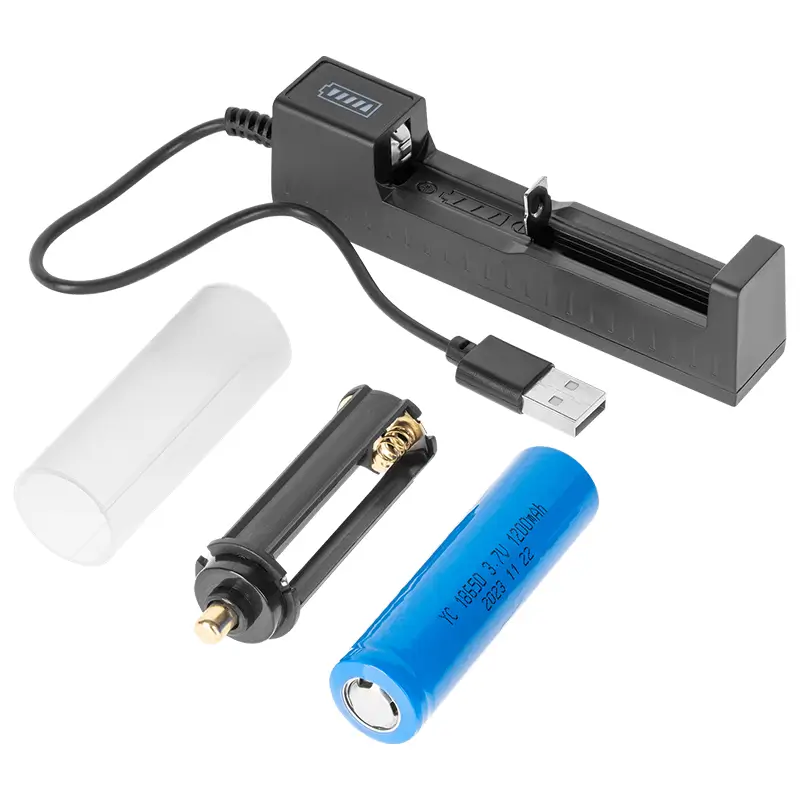 Lanterna 10W REBEL URZ0947, IPX5, acumulator 18650, 600lm, T6+COB, maner rotativ, USB, aluminiu [4]