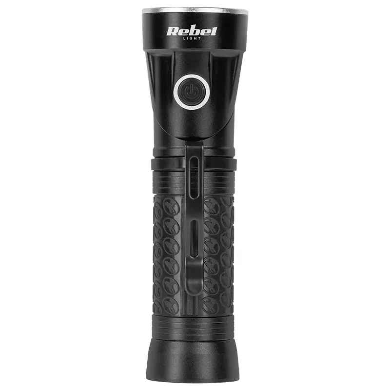 Lanterna 10W REBEL URZ0947, IPX5, acumulator 18650, 600lm, T6+COB, maner rotativ, USB, aluminiu [5]