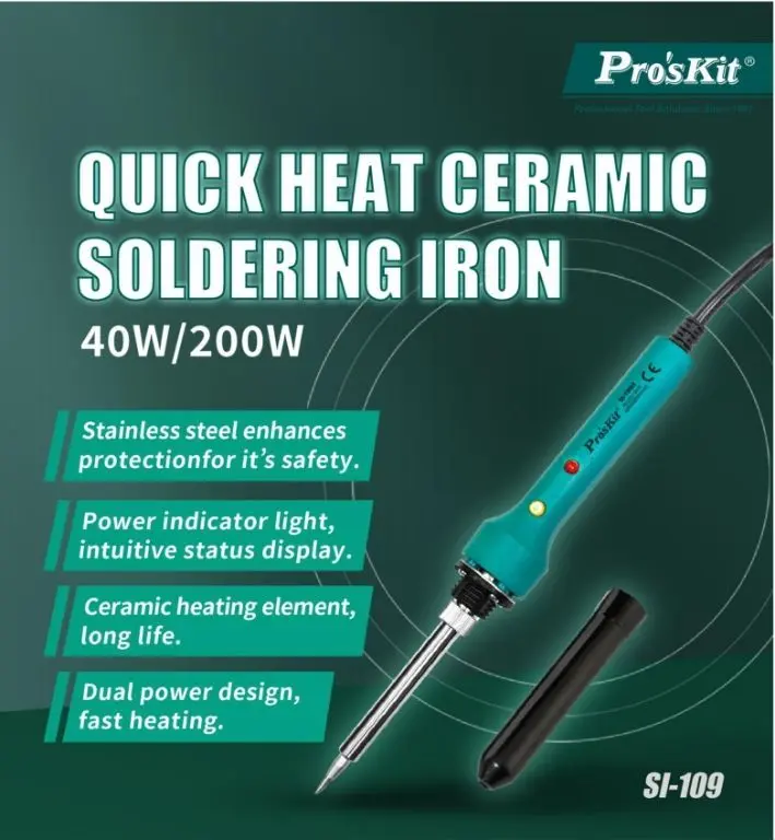 Letcon de lipit Pro`sKit SI-109B ceramic cu încălzire rapidă 40-200W 20cm – IoElectronice.ro [3]