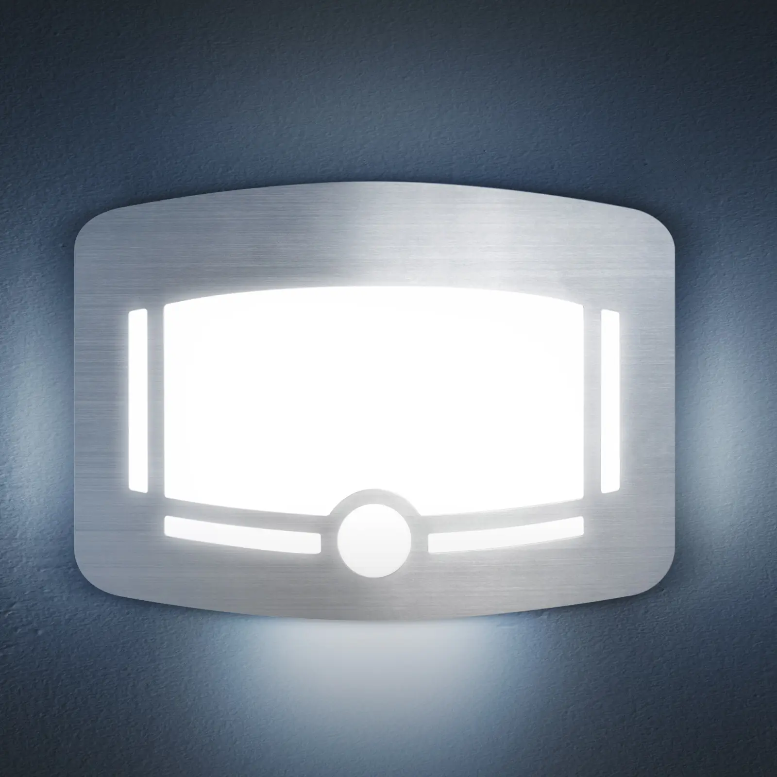 Lanterne-lampi - Lumina LED de veghe cu senzor de mișcare și lumină, design argintiu, eficiență energetică, ușor de instalat