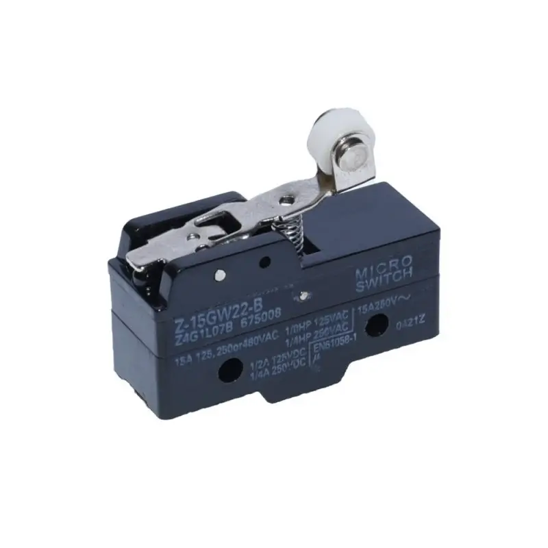 Micro Switch cu Tija Scurtă 40mm și Rola 11mm, 15A, 125/250/480VAC, Z-15GW22-B, Dimensiuni 49x18x29/46mm [1]