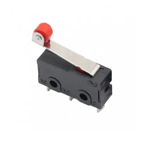 Micro Switch mini cu tija 19mm și rola 4mm, 5A 125-250V, dimensiuni 20x18x6mm [1]