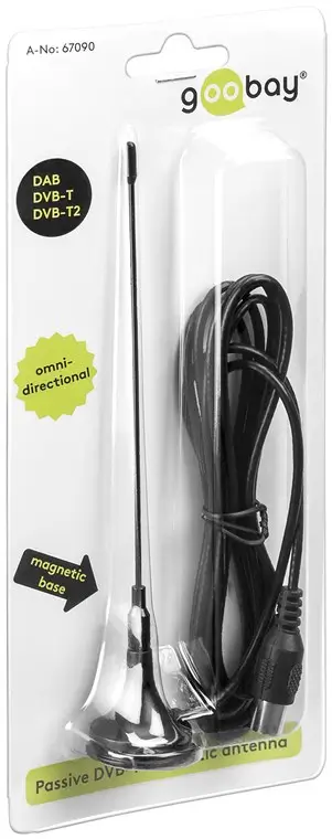 Mini antena magnetica pasiva DVB-T2 HD FM DAB Goobay 67090 – IoElectronice.ro [7]