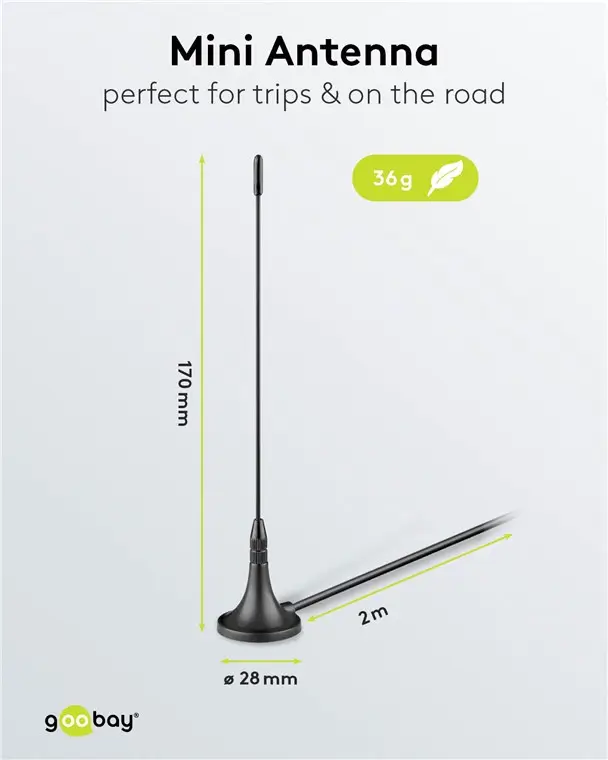 Mini antena magnetica pasiva DVB-T2 HD FM DAB Goobay 67090 – IoElectronice.ro [3]