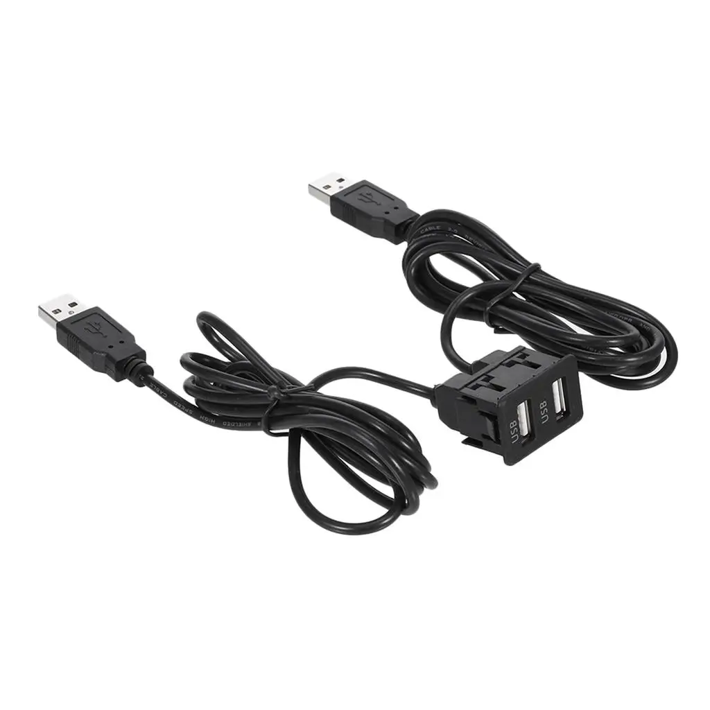 Accesorii Auto - Modul panou auto 2x USB-A mama la 2x USB-A tata cablu 1m negru - IoElectronice.ro