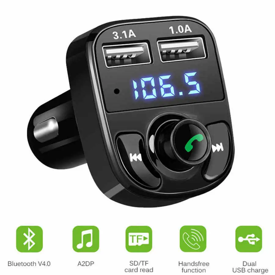 Modulatoare FM auto - Modulator FM cu Bluetooth V5.0+EDR slot 2xUSB 1A + 3.1A / afișaj LED X8 – IoElectronice.ro
