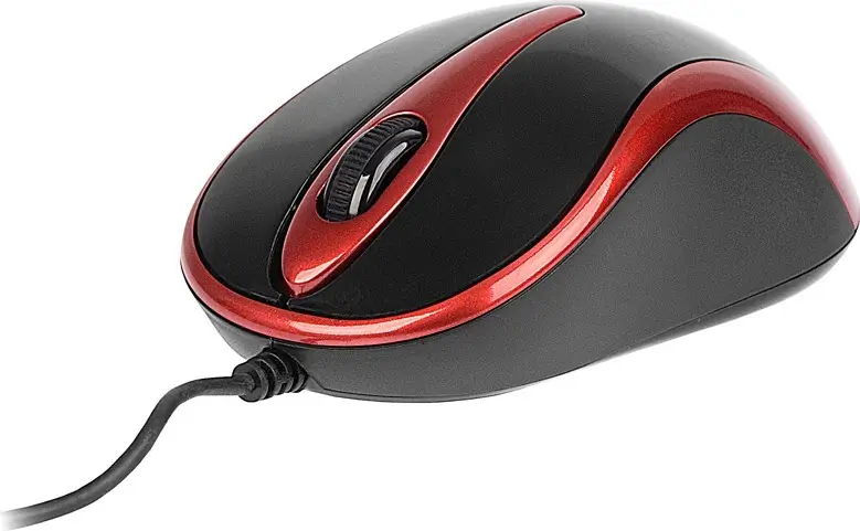 Mouse A4tech N-350-2 cu fir USB optic 1000dpi butoane/scroll 3/1 negru/rosu [2]