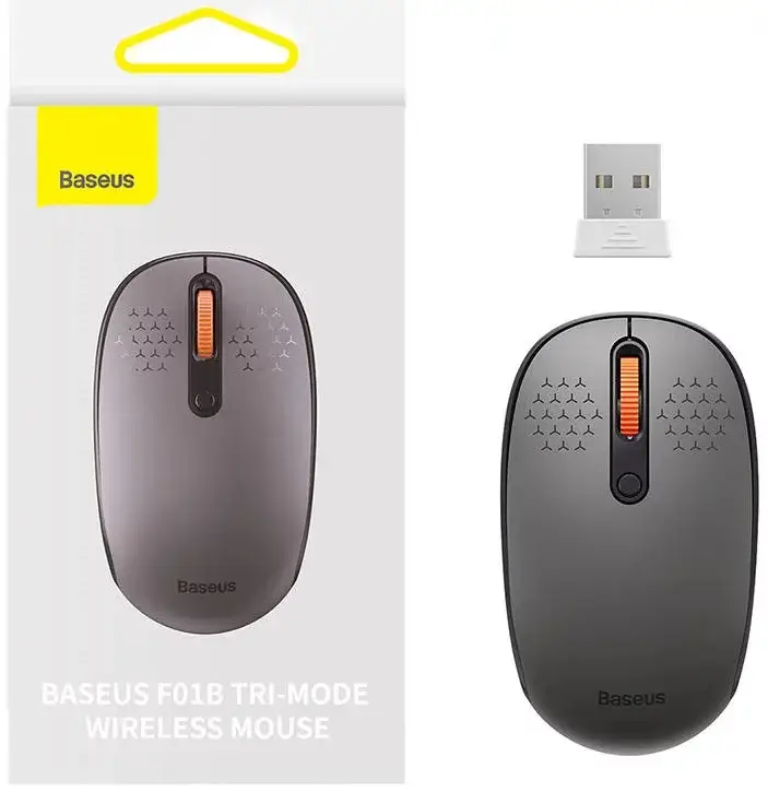 Mouse Baseus B01055503833-00 wireless 2.4GHz și Bluetooth optic 800/1200/1600dpi butoane/scroll 3/1 gri [2]