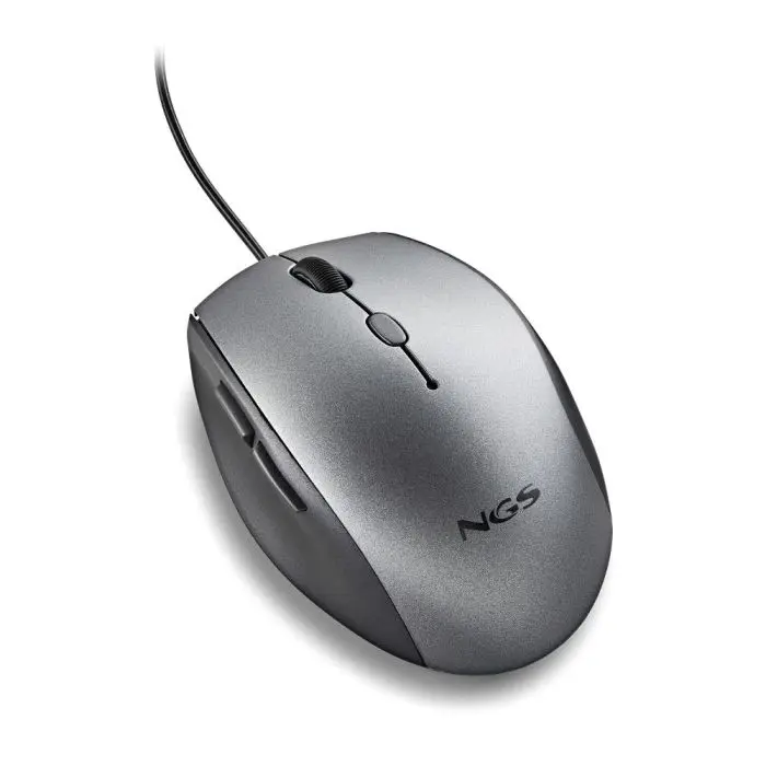 Computer-laptop - Mouse optic cu fir NGS Moth Gray 1600dpi silent click adaptor USB-C gri – IoElectronice.ro