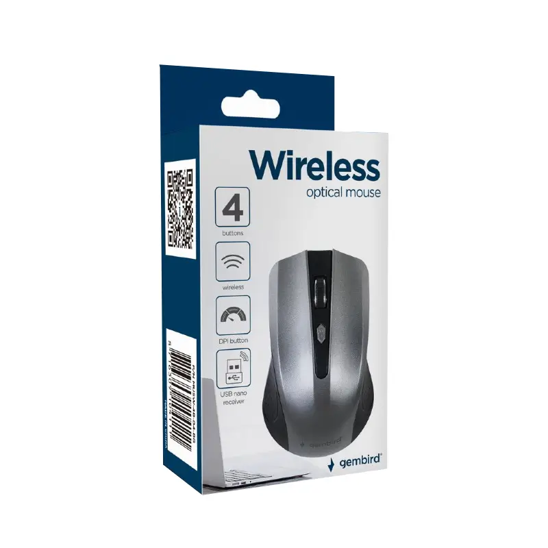 Mouse wireless 1600DPI USB GEMBIRD MUSW4B04BG – IoElectronice.ro [4]