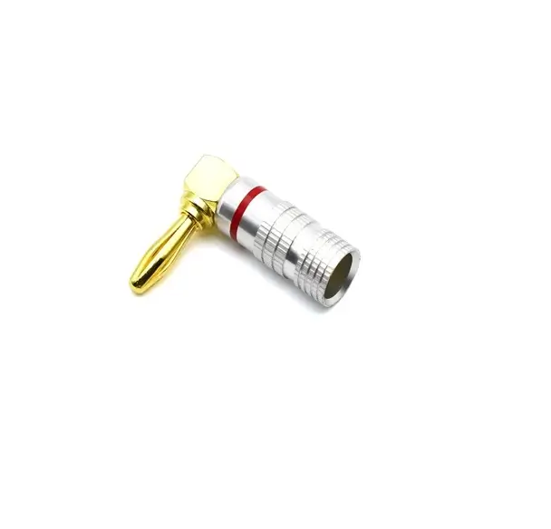 Mufe - Mufă banana 90 grade 4mm metal cu șurub BANANA90/M-R