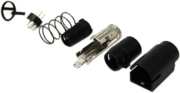 Mufa conector alimentare DC tata R7B 4 pini lipire 6.5mm montare pe cablu Ninigi PC-MDP-402-4P – IoElectronice.ro [2]