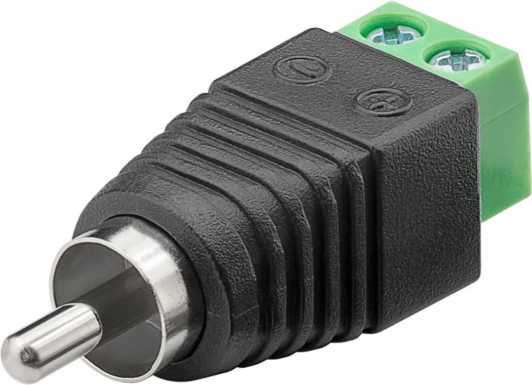 Mufe RCA - Mufa RCA tata rapidă tip regletă prindere cu șurub Goobay 76740