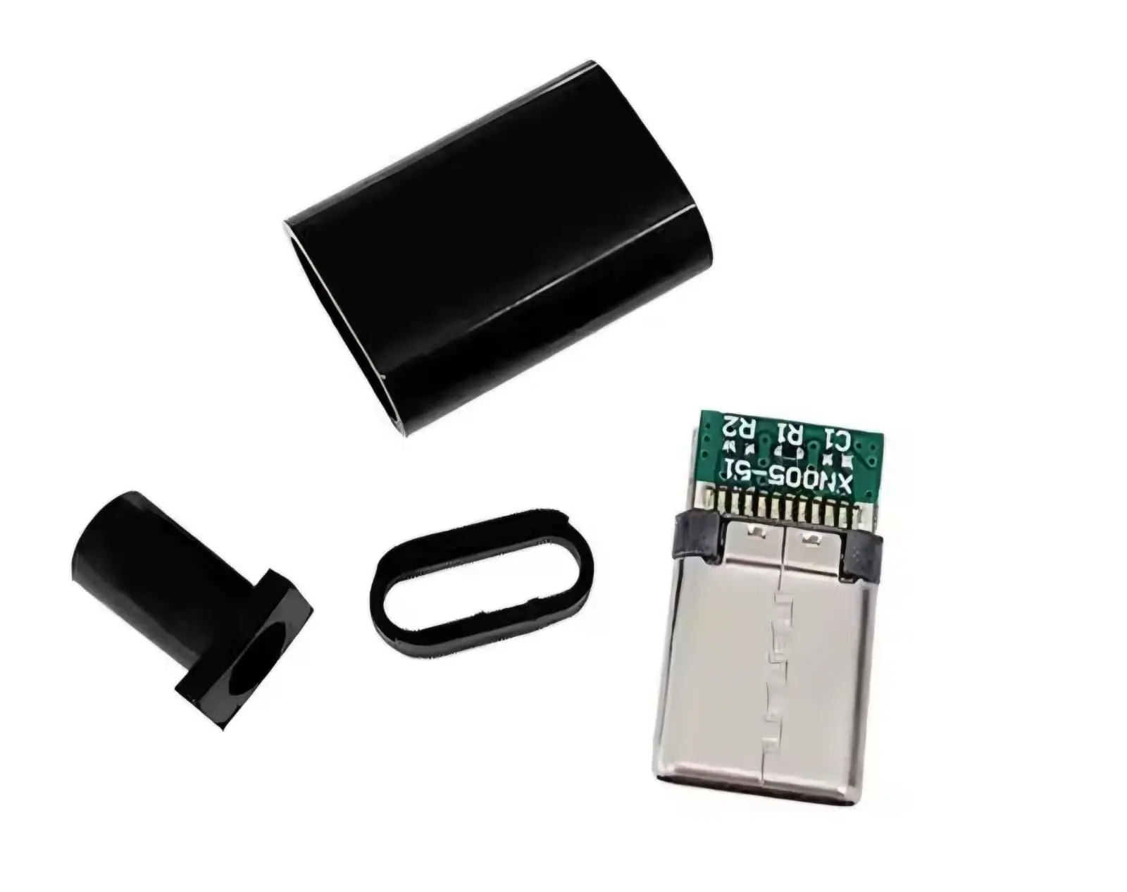 Mufa USB-C 3.1 5pin tata slim carcasa din plastic pentru montare pe cablu - IoElectronice.ro [2]