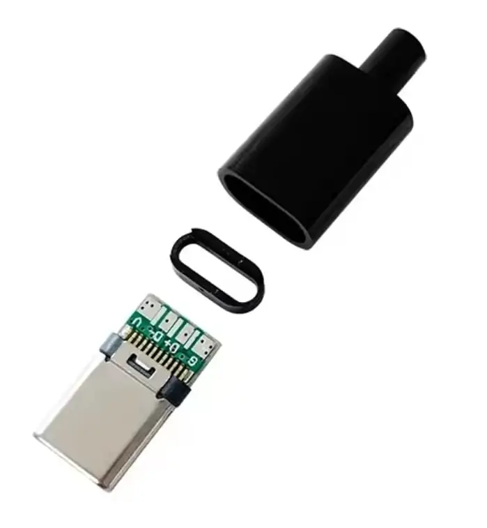 Telefoane-tablete - Mufa USB-C 3.1 5pin tata slim carcasa din plastic pentru montare pe cablu - IoElectronice.ro