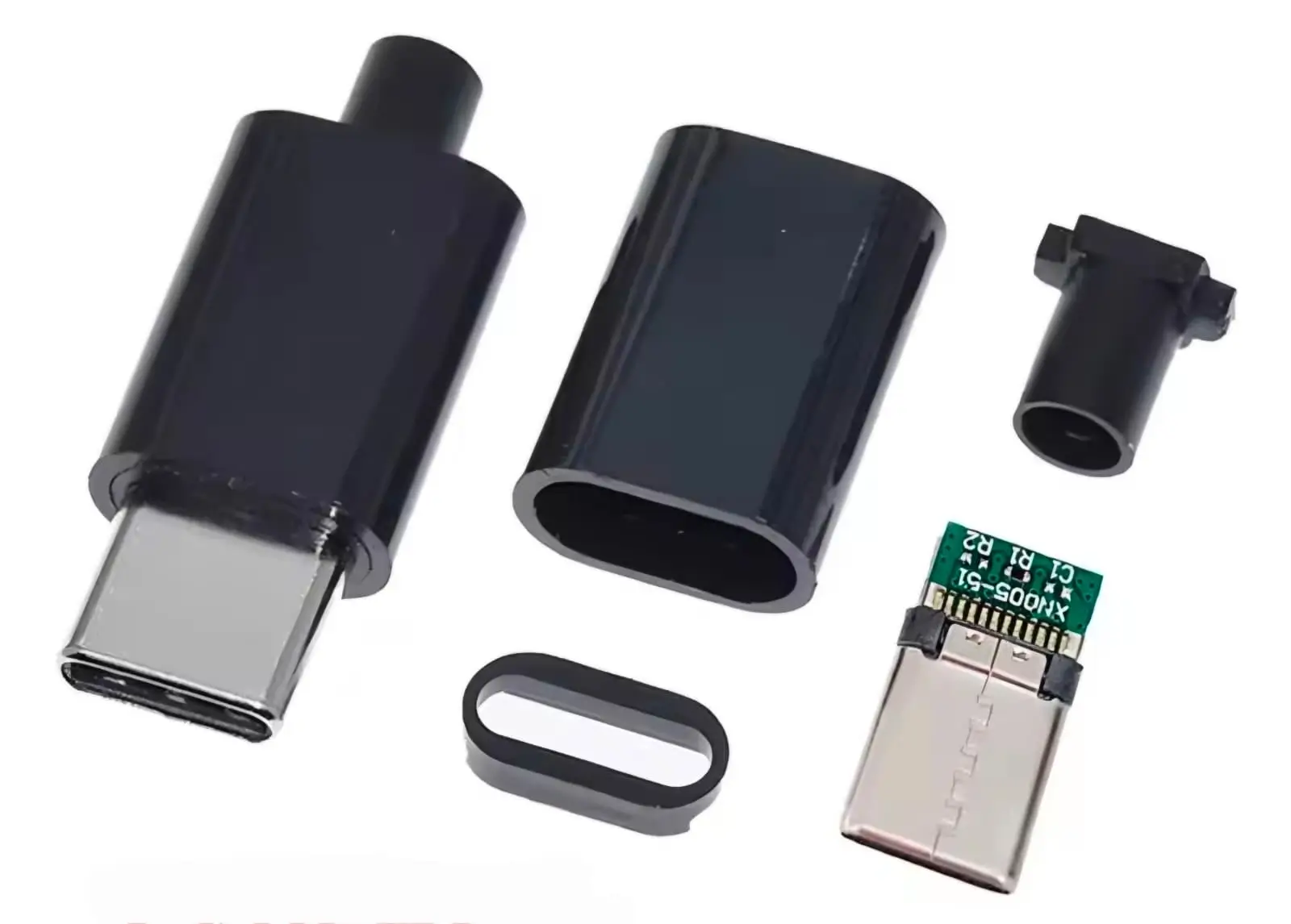 Mufa USB-C 3.1 5pin tata slim carcasa din plastic pentru montare pe cablu - IoElectronice.ro [3]