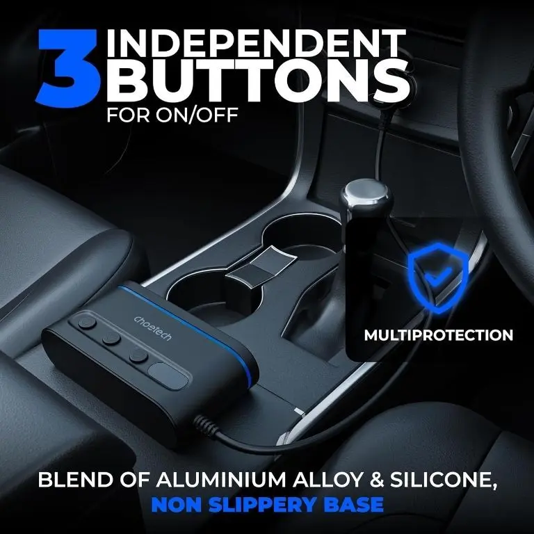 Multiplicator bricheta auto Choetech TC0021 3 ieșiri 2x USB-C PD 30W 1x USB A QC3.0 18W – IoElectronice.ro [3]