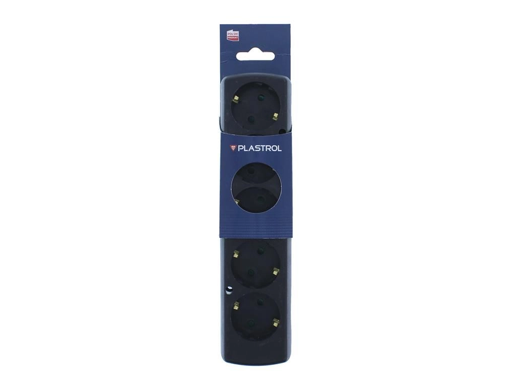 Multipriză 5 prize fără cablu, protecție IP20, 16A, negru, GN-570S/BK Plastrol [1]