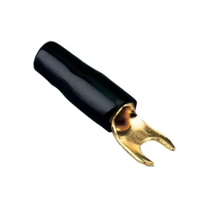 Mufe papuci - Papuc Terminal tip furca 20mm2 M4 aurit izolat negru ACV 30.4420-03 - IoElectronice.ro
