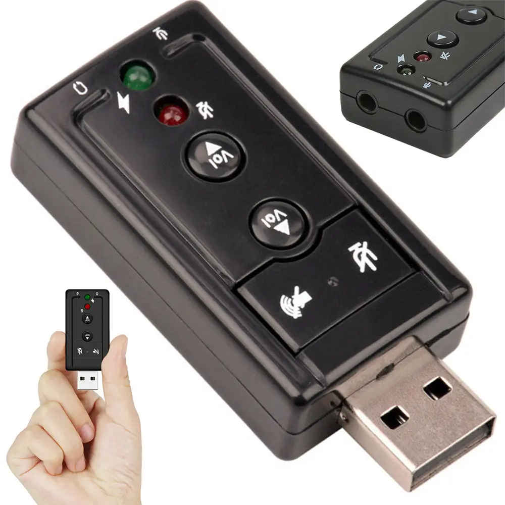 Placa de sunet USB 2.0 2x 3.5 mm stereo Jack 7.1 virtual [4]
