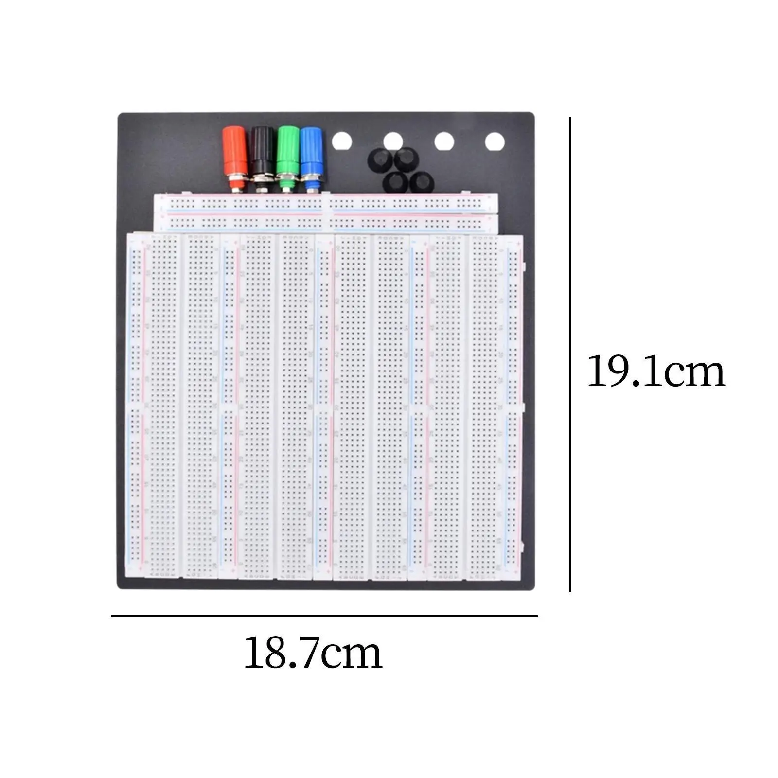 Placa test Breadboard OEM 3220 puncte conectare 20-29AWG 300V/3-5A, dimensiuni 830x120mm, ideală pentru prototipare. [1]