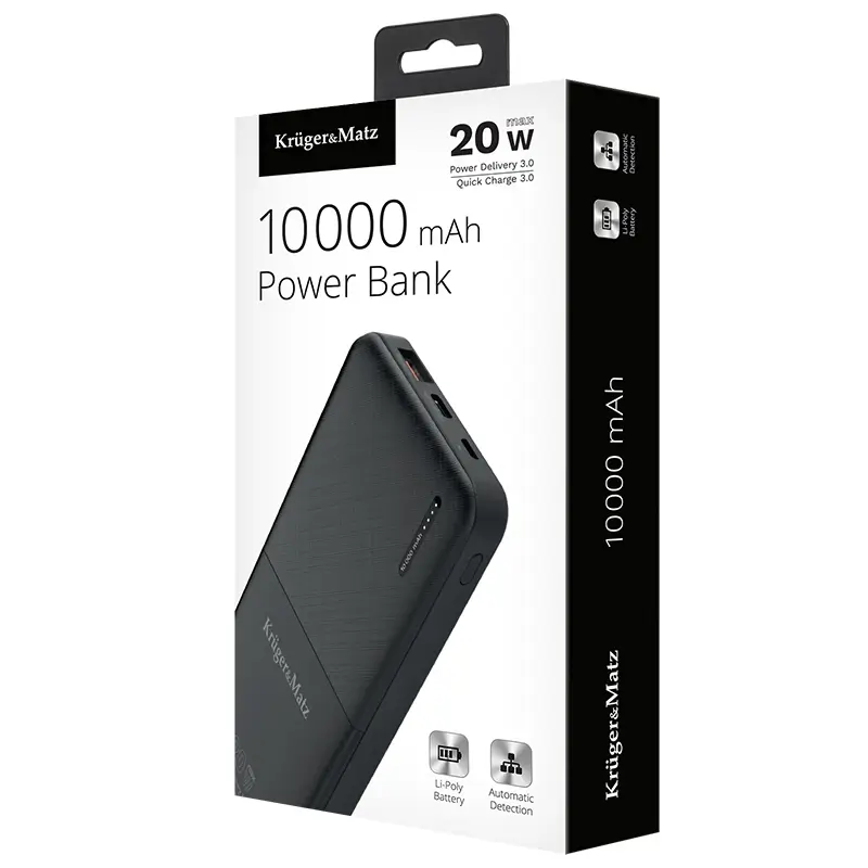 Power Bank 10000mAh Li-Poly QC3.0/PD USB TYPE C 20W KM0904 [6]