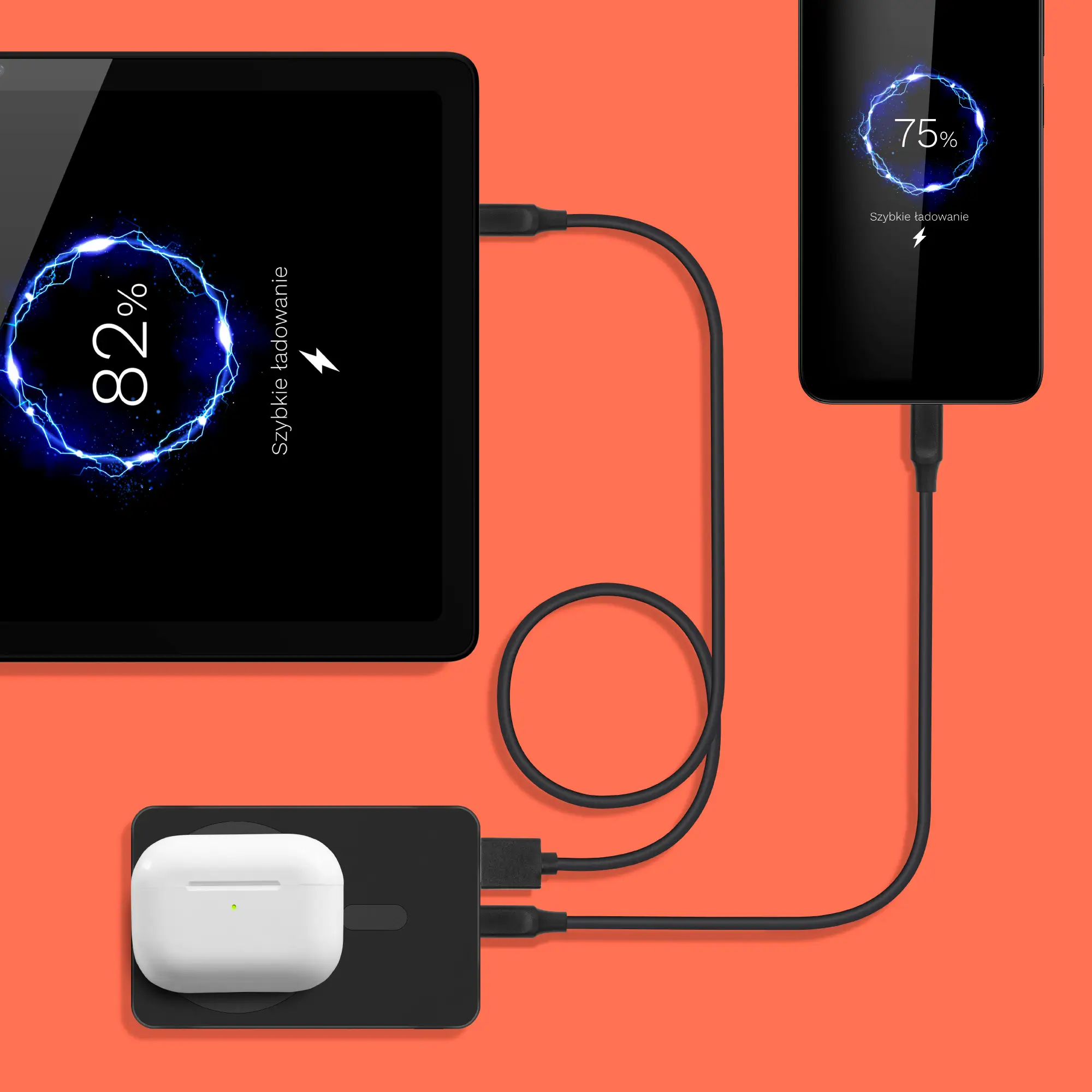 Power Bank inductie Kruger&Matz KM0912 10000mAh Li-ion Mag Safe wireless 15W / USB-C 20W / USB-A 25W – IoElectronice.ro [7]