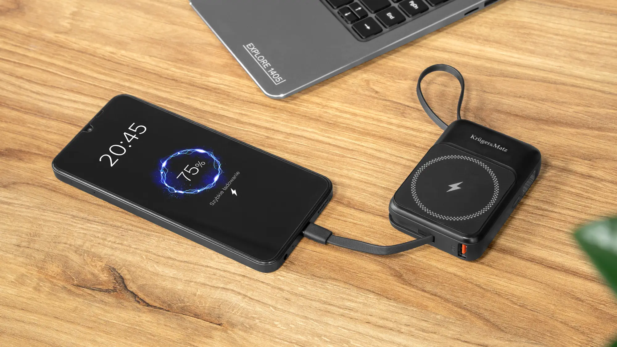 Power Bank inductie Kruger&Matz KM0913-B 10000mAh Li-ion Mag Safe wireless 15W / USB-C 20W / USB-A 22.5W / Lightning 10W – IoElectronice.ro [7]