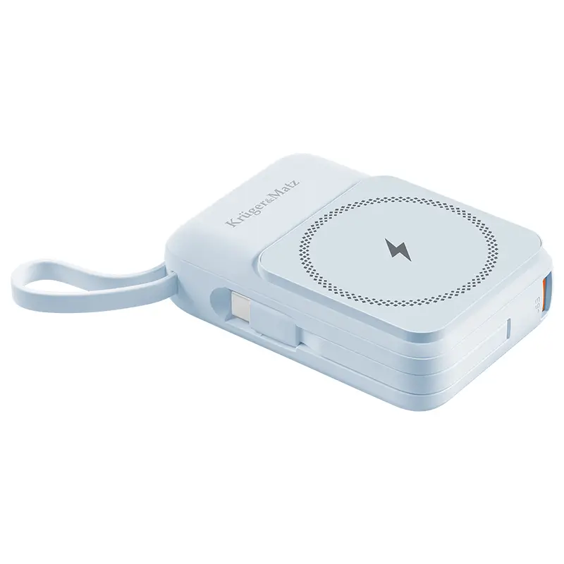 Power Bank inductie Kruger&Matz KM0913-BL 10000mAh Li-ion Mag Safe wireless 15W / USB-C 20W / USB-A 22.5W / Lightning 10W – IoElectronice.ro [2]