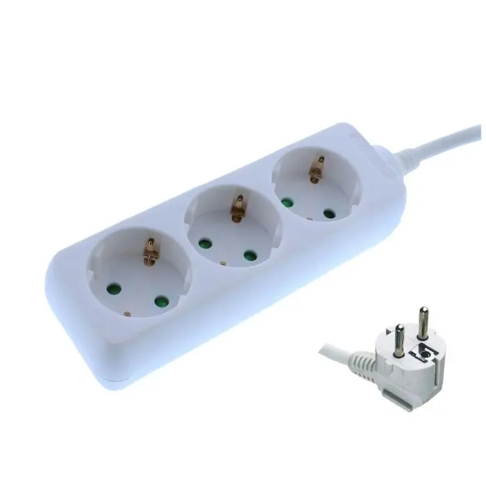 Prelungitoare electrice - Prelungitor Well 3 prize 3m 3xG1.5mm alb 3500W 16A EXTS-3S3M-WL – IoElectronice.ro