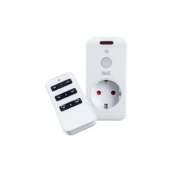 Priza cu Telecomandă Well 3680W 16A, Siguranță, RF 433MHz, IP20, Ușor de Controlat de la Distanță [1]