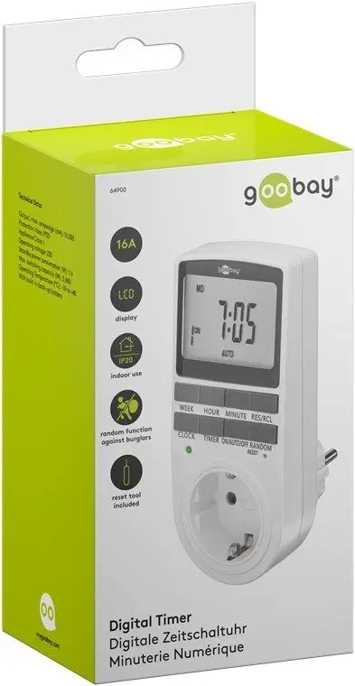 Priza programabilă digitală Goobay 64900, 3680W, temporizator, control automat al aparatelor, siguranță și economie [6]