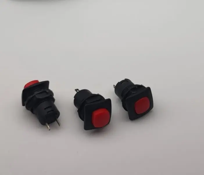 Electrice - Buton cu retenție "NO" pătrat plastic 15x15x30mm 1A/250V OEM