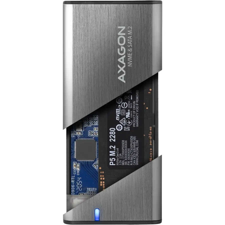 Rack Extern AXAGON EEM2-SG2 USB-C 3.2 M.2 NVMe gri – IoElectronice.ro [3]