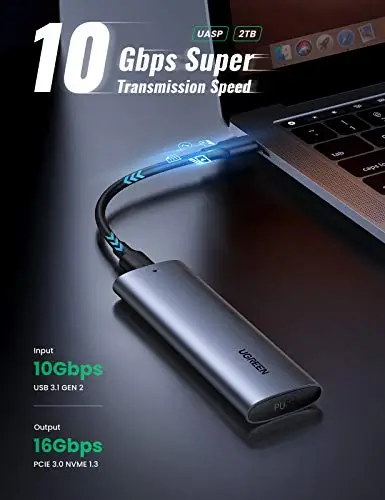 RACK extern Ugreen CM400 10902 SSD M.2 NVMe/PCIE 2280/2260/2242/2230 cablu 50cm USB-C tata-tata [3]
