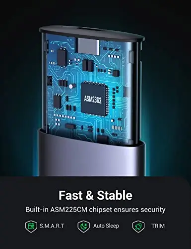 RACK extern Ugreen CM400 10902 SSD M.2 NVMe/PCIE 2280/2260/2242/2230 cablu 50cm USB-C tata-tata [2]