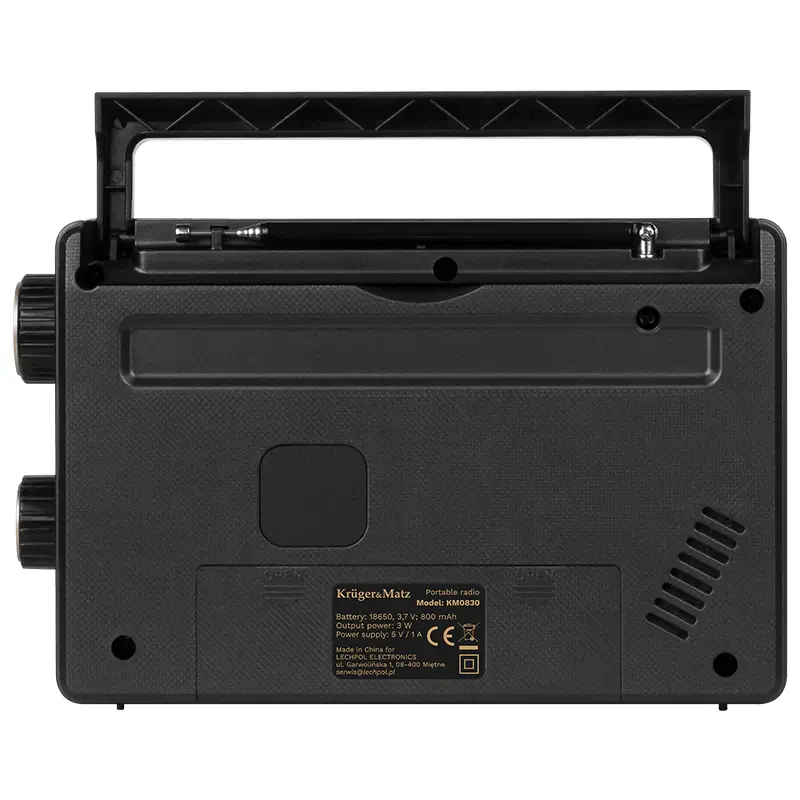 Radio portabil analog AM/FM/SW Kruger&Matz KM0830, dimensiuni 205x63.2x130mm, putere 3W [1]