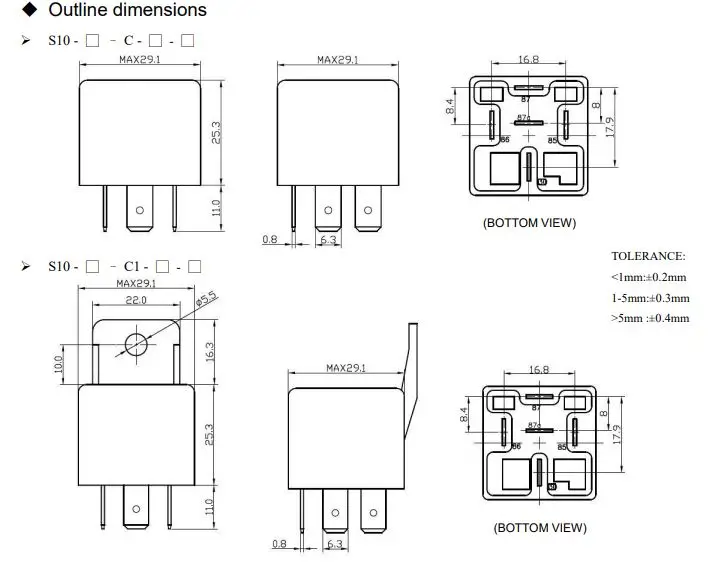 Releu electromagnetic SPST-NO bobina 24VDC 40A S10 1.8W SHORI ELECTRIC S10-1A-C1-24VDC – IoElectronice.ro [4]